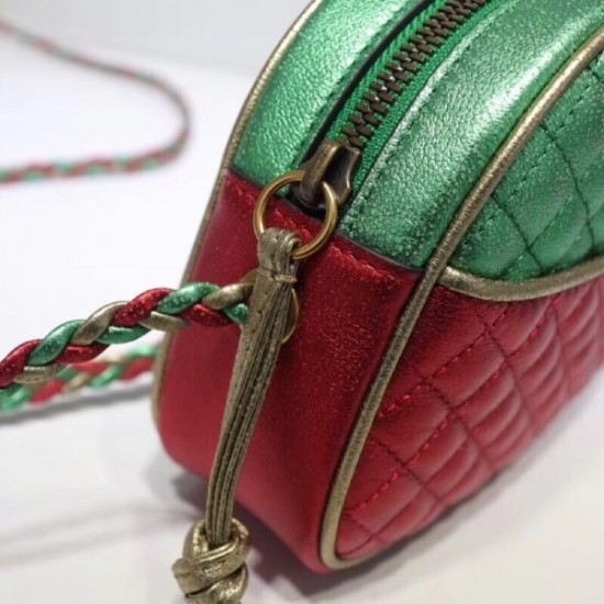 Green/Red Leather Mini Bag