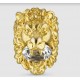 Lion head ring with crystal
