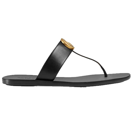 GG leather thong sandals