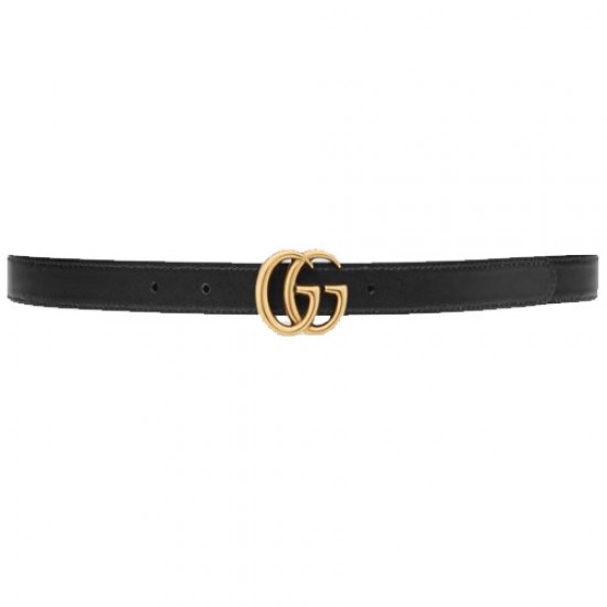 Gucci buckle double-sided narrow belt black