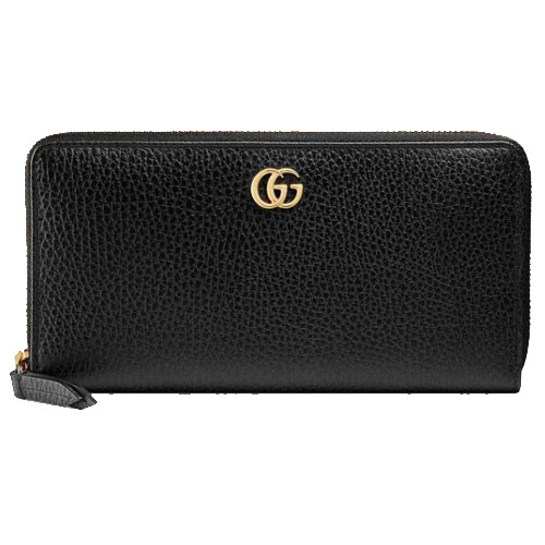 Gucci Black Leather Full Zip Wallet