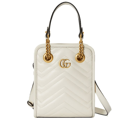 GG Marmont quilted mini bag white