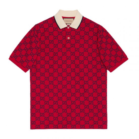 Gucci GG stretch cotton polo shirt red